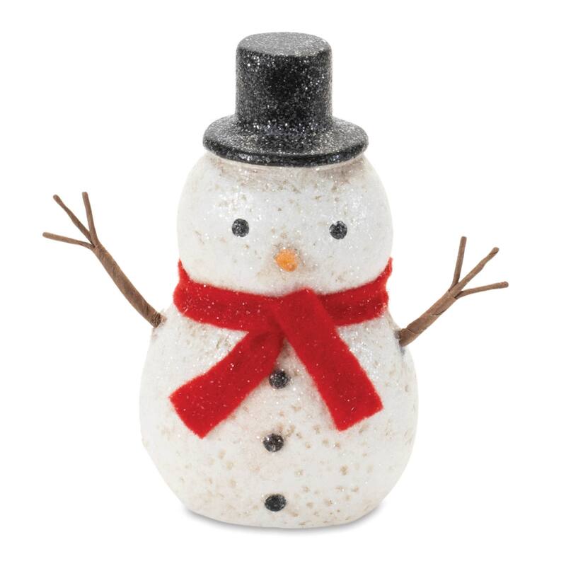 Glittered Snowman Christmas Figurines - 4.75" - Set of 6