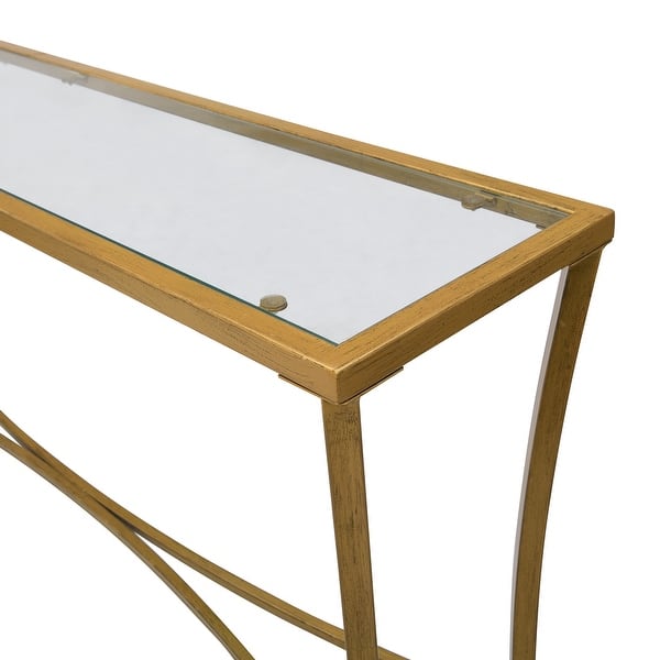 Savoy Antique Gold Glass Top Console Table Overstock 32397807
