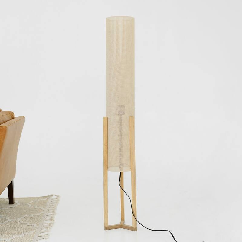 Contemporary Floor Lamp, Standing Light for Living Room, Bedroom & Office Lighting, Floor Lamp Oak and Natural 110-120V