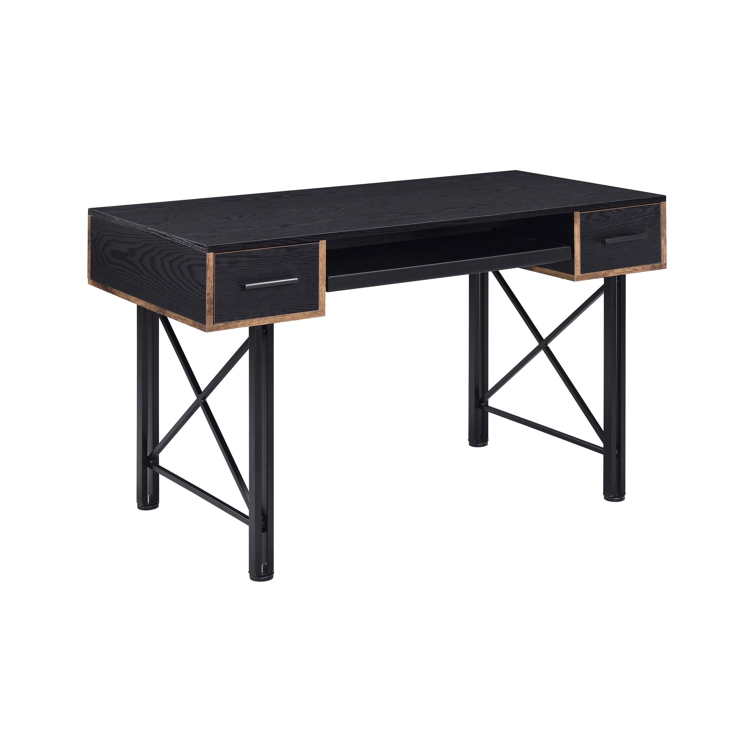 Copper grove potters cappuccino computer desk shop with keyboard drawer