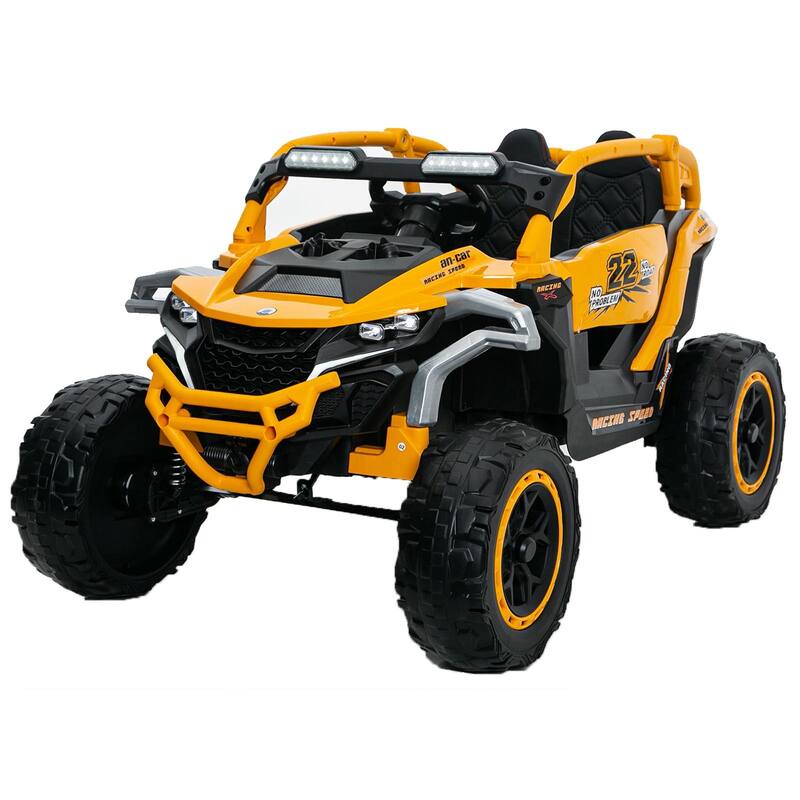 12V 2-Seater Kids Electric UTV Ride-On for Ages 3-6, Yellow with Remote Control & Music