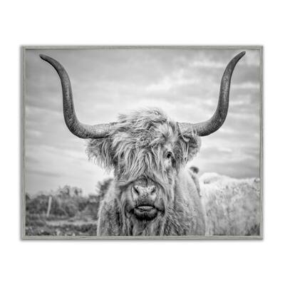 Stupell Cow Painterly Portrait Framed Giclee Wall Art