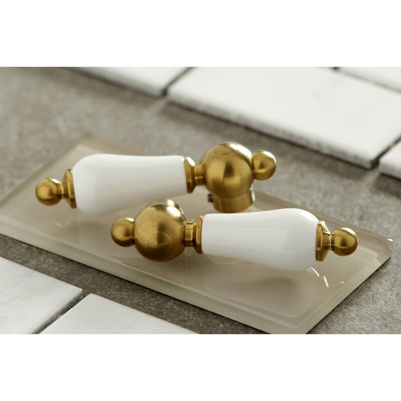 Kingston Brass Heritage Two-Handle 3-Hole Wall Mount Bathroom Faucet