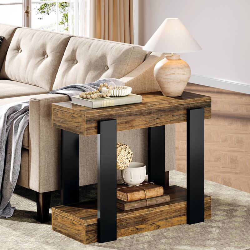 31.5-inch Modern Side Table with Storage for Living Room