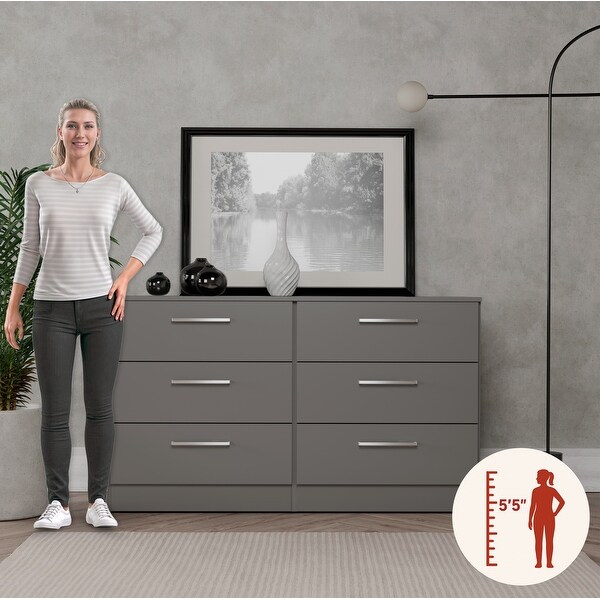 Kappesberg Soho 3-Piece Bedroom Set - 6-Drawer Dresser And Two 2