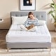 preview thumbnail 5 of 9, Madison Park Heavenly Soft Overfilled Plush Down Alt. Waterproof Mattress Pad - White