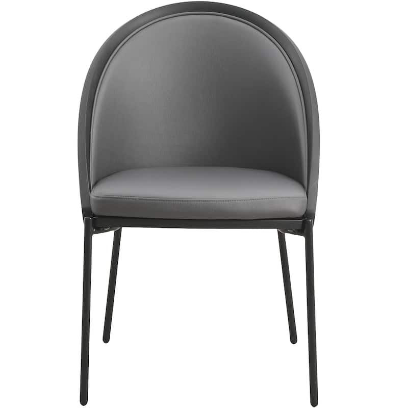 Urbane Dining Chair in Vinyl Fabric with Curved Back and Stainless Steel Legs Set of 2
