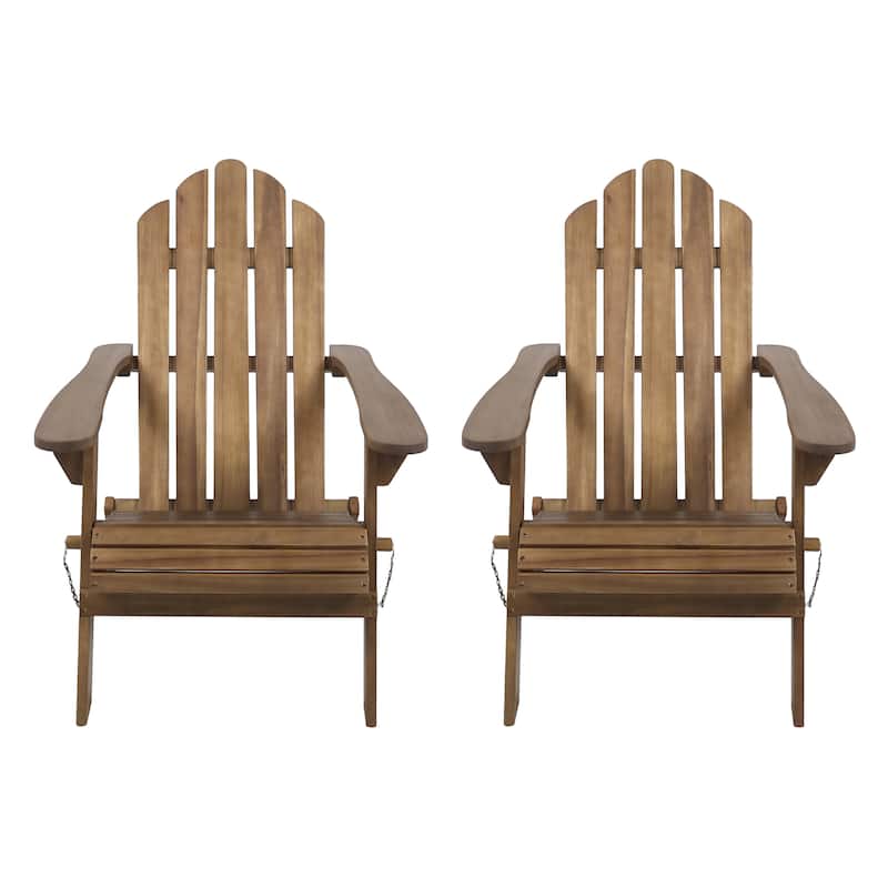 Hollywood Outdoor Outdoor Acacia Wood Foldable Adirondack Chairs (Set of 2) by Christopher Knight Home