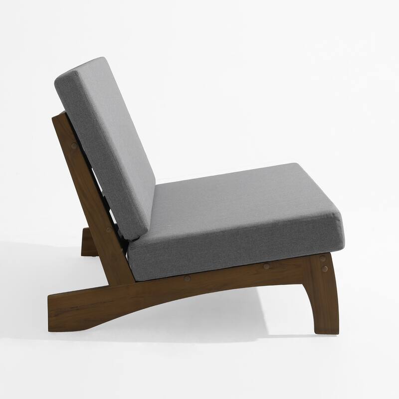 Patio Teak Wood Outdoor Loveseat with Cushion