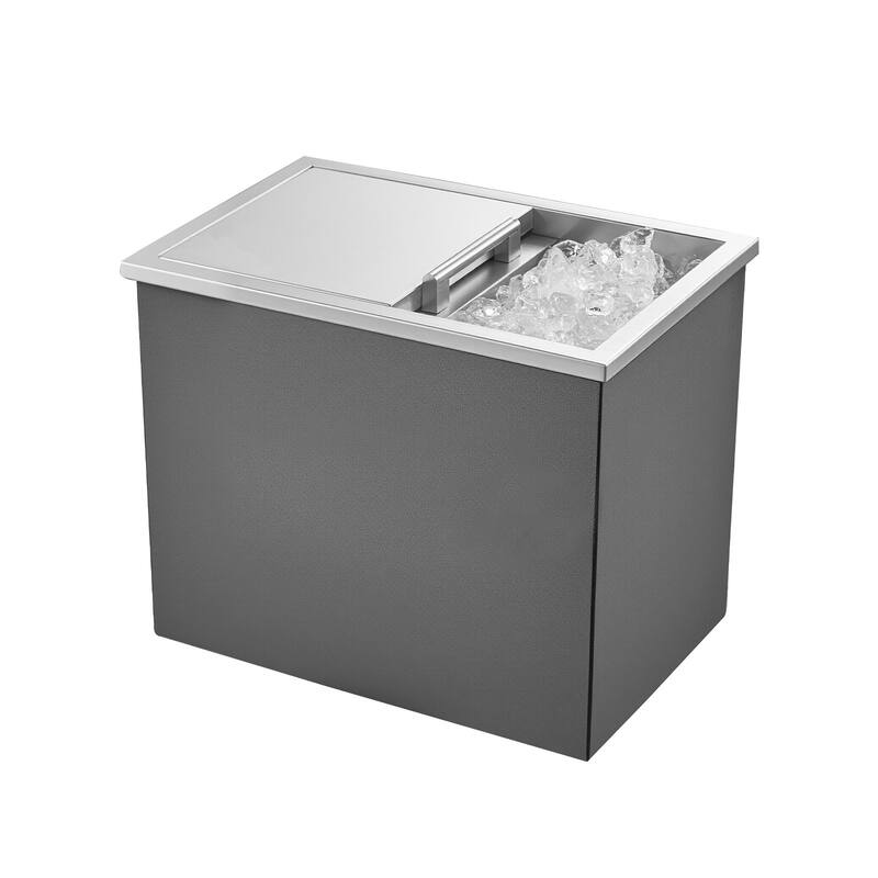 28.6 QT Versatile Ice Bin Cooler with Sliding Lid and Non-Electric Insulation Perfect for Outdoor and Indoor Use