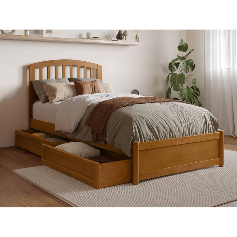 Lucia Platform Bed with Panel Footboard and Storage Drawers