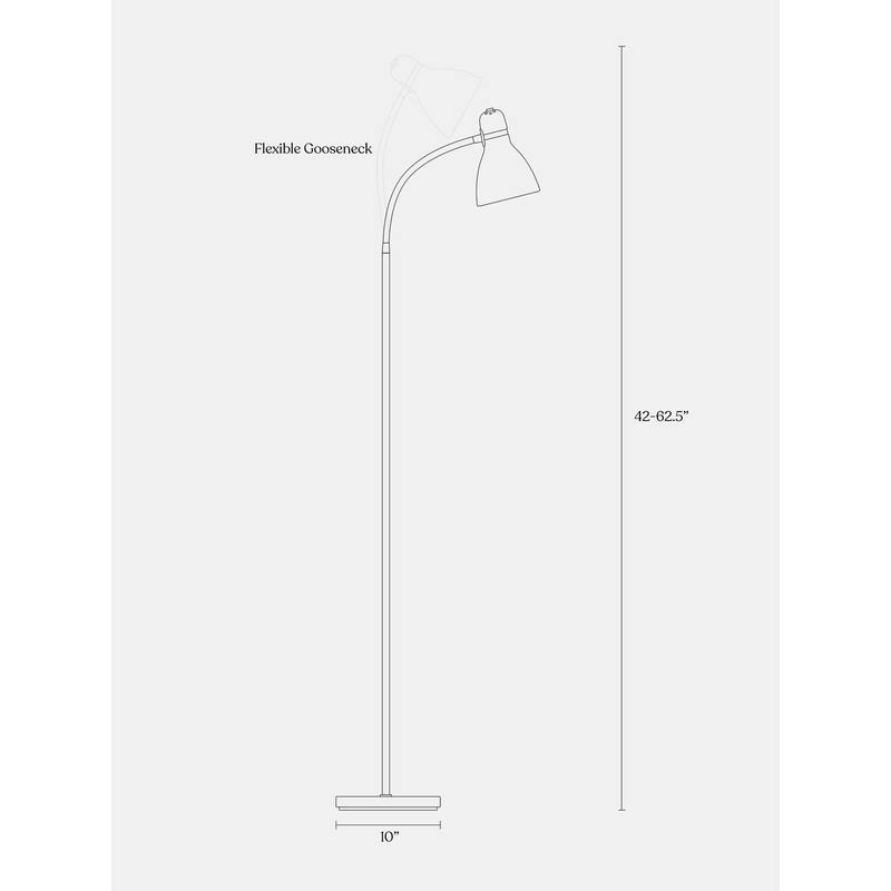 Brightech Avery 63 in. Classic Black Industrial 3-Way Dimming LED Floor Lamp with Black Metal Cone Shade