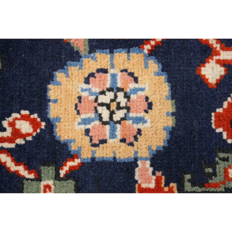 Hand Knotted Oriental 100% Wool Carpet Traditional Medallion Oranges & Rust Heriz (serapi) Area Rug - 8' 10'' X 6' 1''