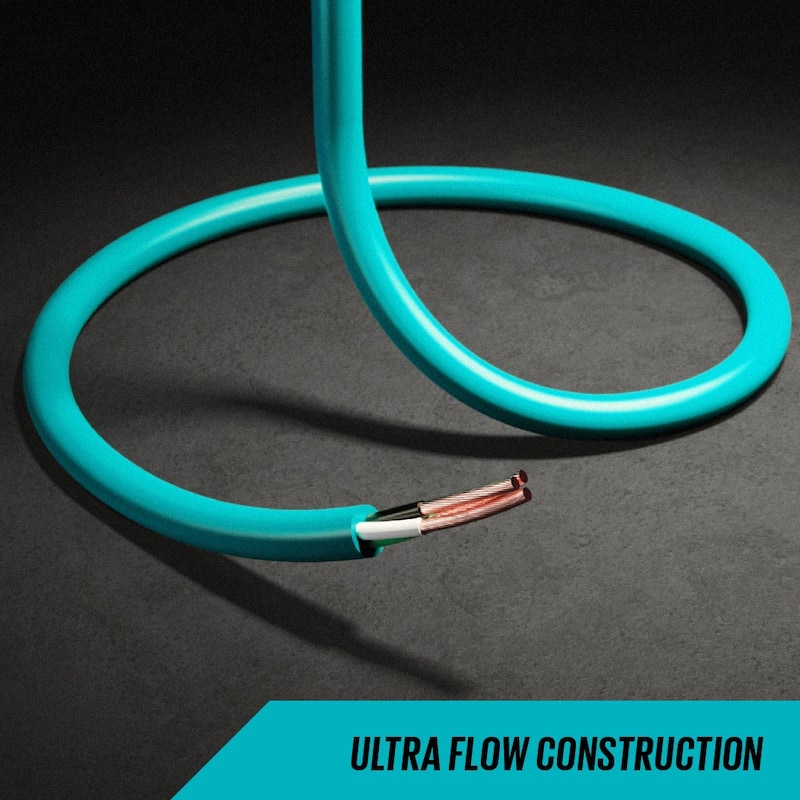 360 Electrical Heavy-Duty 50-ft 14/3 PowerFlex Single Outlet Extension Cord w/ Lighted Heads - Aqua/Grey