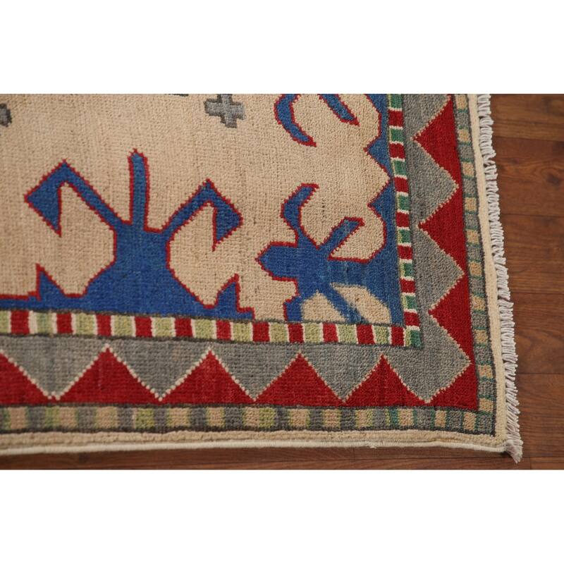 Kazak Area Rug Handmade Wool Carpet - 6'8" x 10'1"