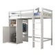 preview thumbnail 4 of 21, Twin Pinewood Loft Bed with Storage Shelves Wardrobe and Ladder