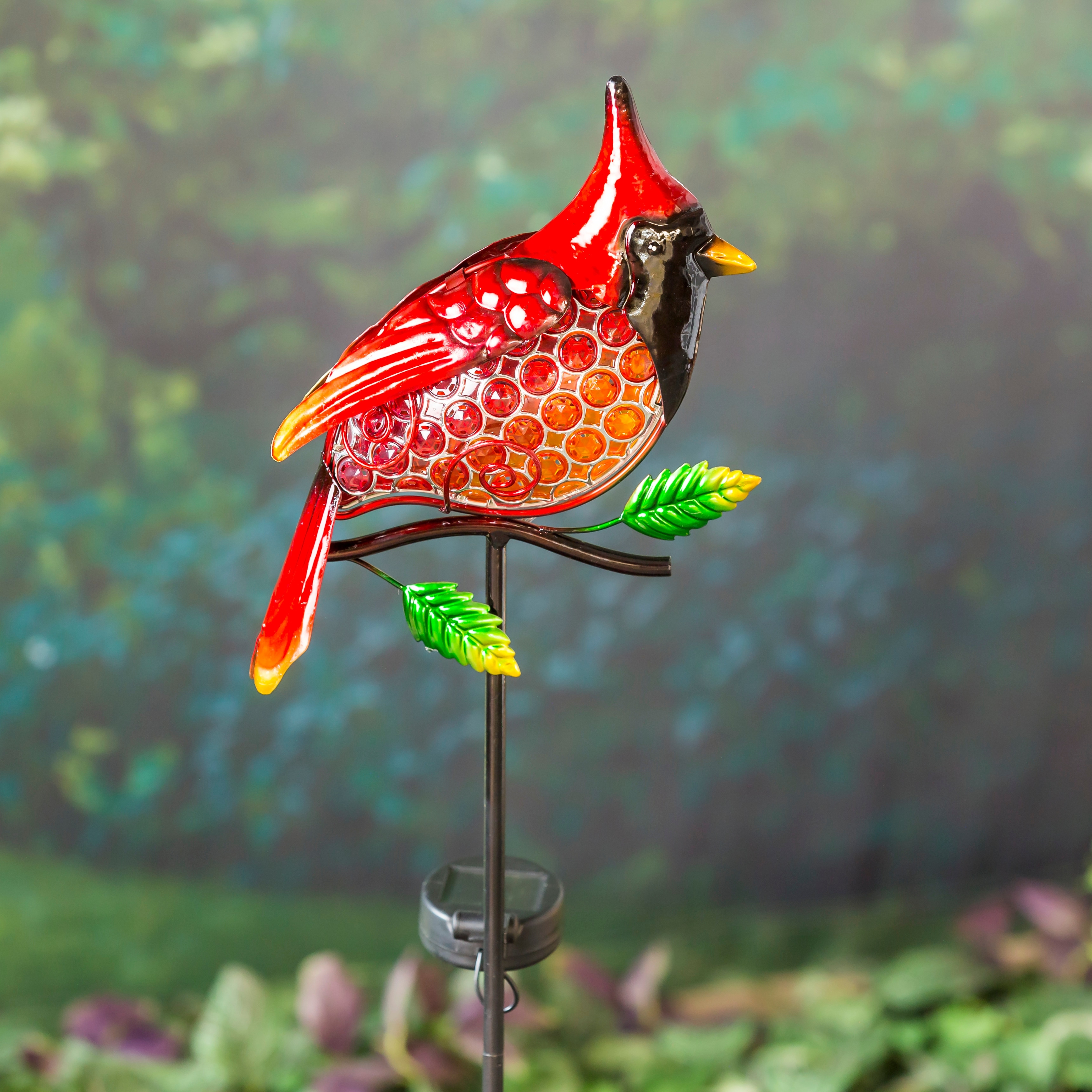 Red cardinal solar garden stake discount
