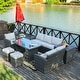 preview thumbnail 10 of 16, 7-piece Patio Outdoor Wicker Sectional Sofa Set with Storage Box and Ottoman