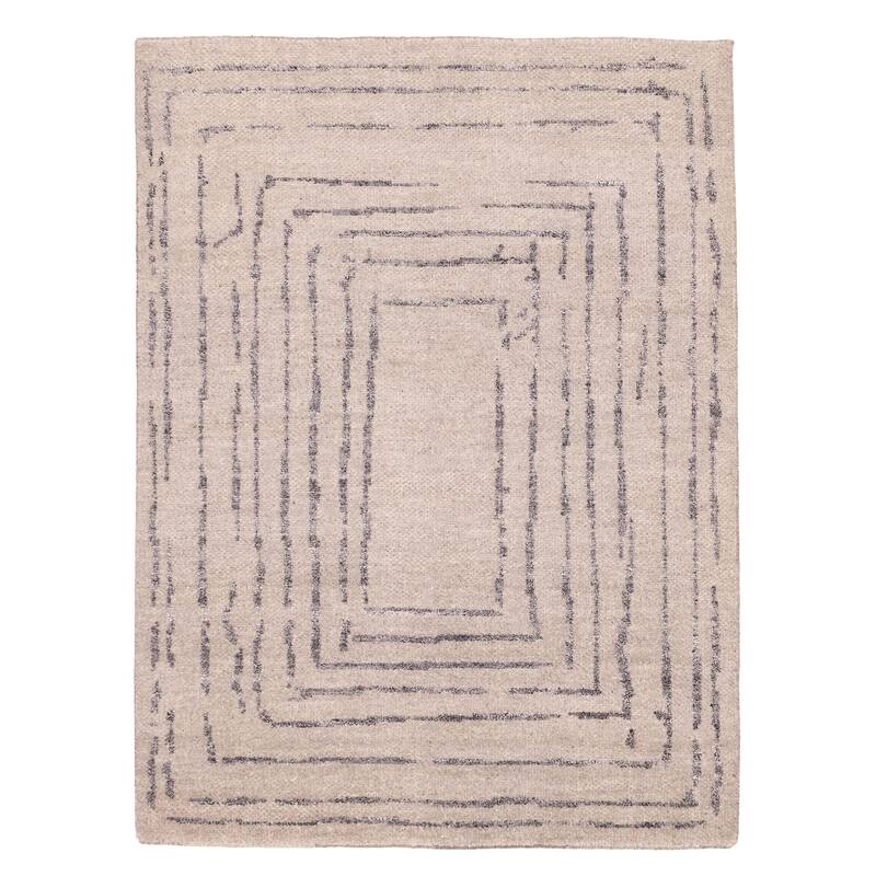 ECARPETGALLERY Hand-knotted Tangier Grey Wool Rug - 5'4 x 7'6