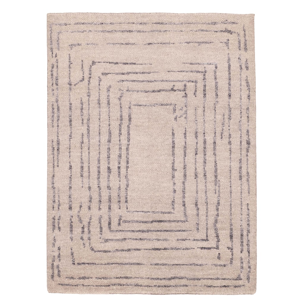 ECARPETGALLERY Hand-knotted Tangier Grey Wool Rug - 5'4 x 7'6