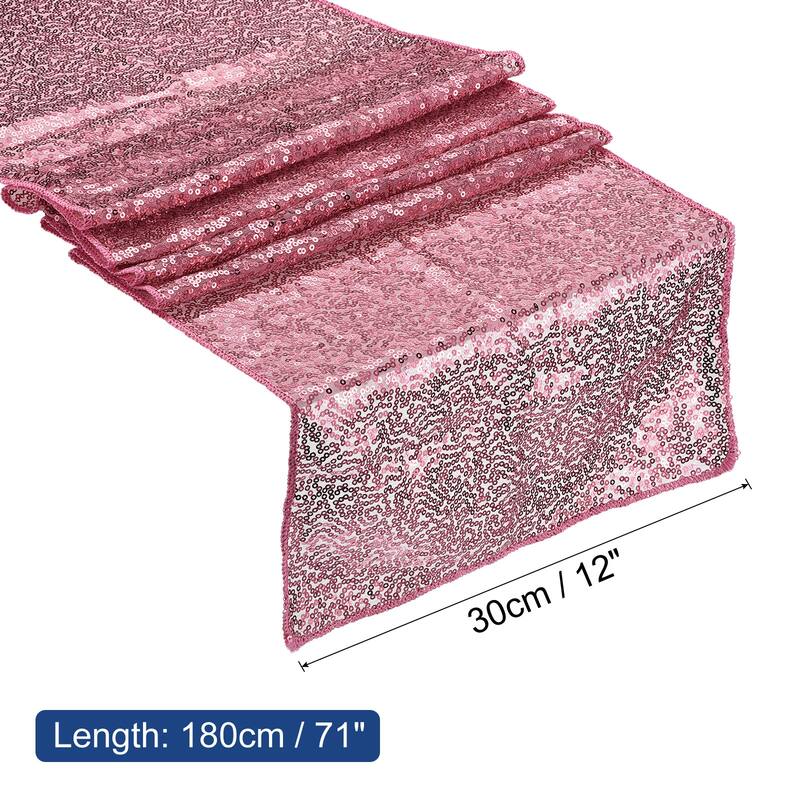 Table Runner, Long Shining Sequin Table Runner - Pink - 71" x 12"