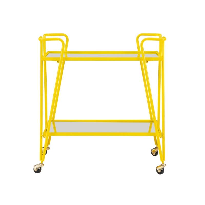 Rosa Mid-Century 2-Teir Rolling Metal Bar Cart