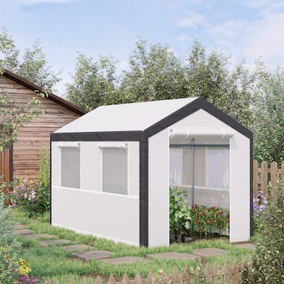UV-Resistant Plant Nursery Shed with Roll-Up Windows & Zippered Doors, Air Vents, Tear-resistant Garden Shed Greenhouse