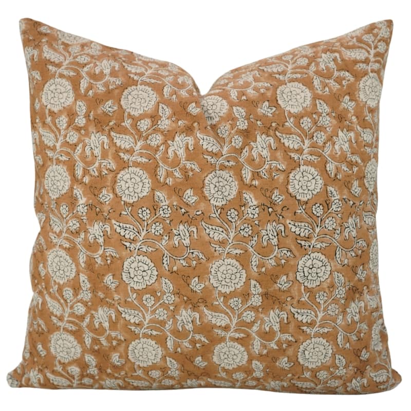 Cotton Linen Bohemian Block print pillow Cover- Shillong - Pillow Covers - 20" x 20"