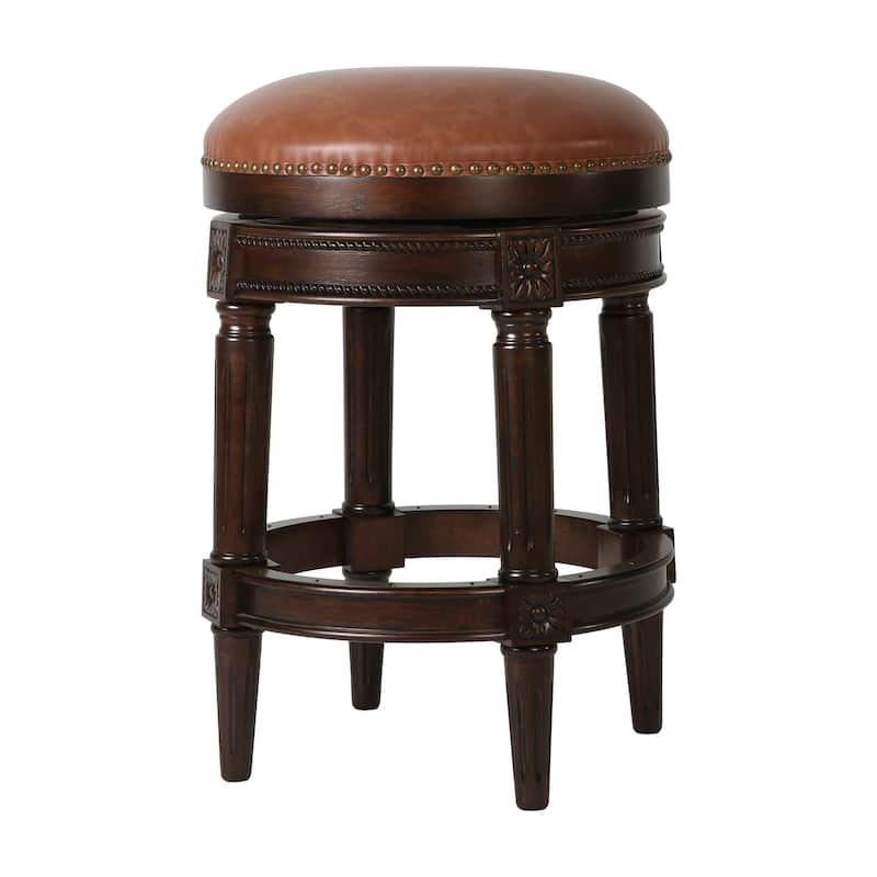 New Ridge Home Goods Chapman Counter-Height Backless Swivel Bar Stool - Counter Height