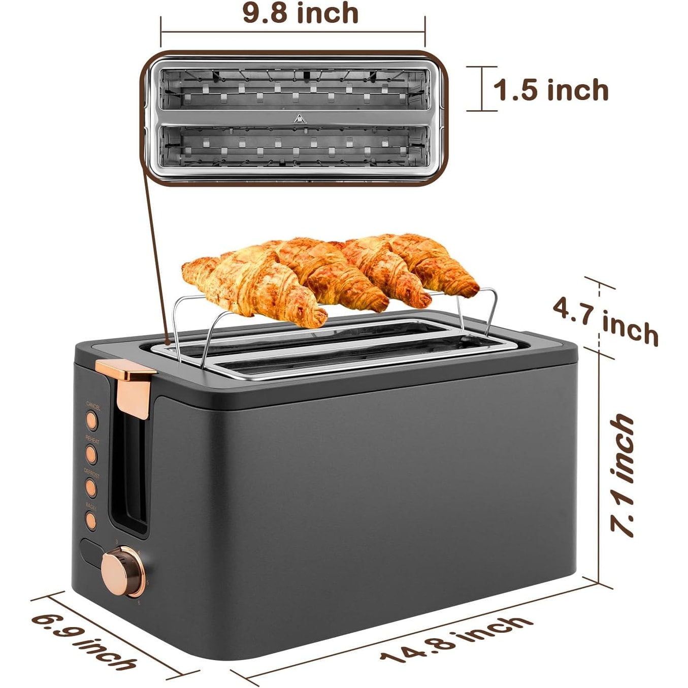 Glass toaster 4 slice best sale