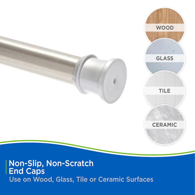 Kenney Twist & Fit No Tools Camlock Tension Shower Curtain Rod, 42-72"