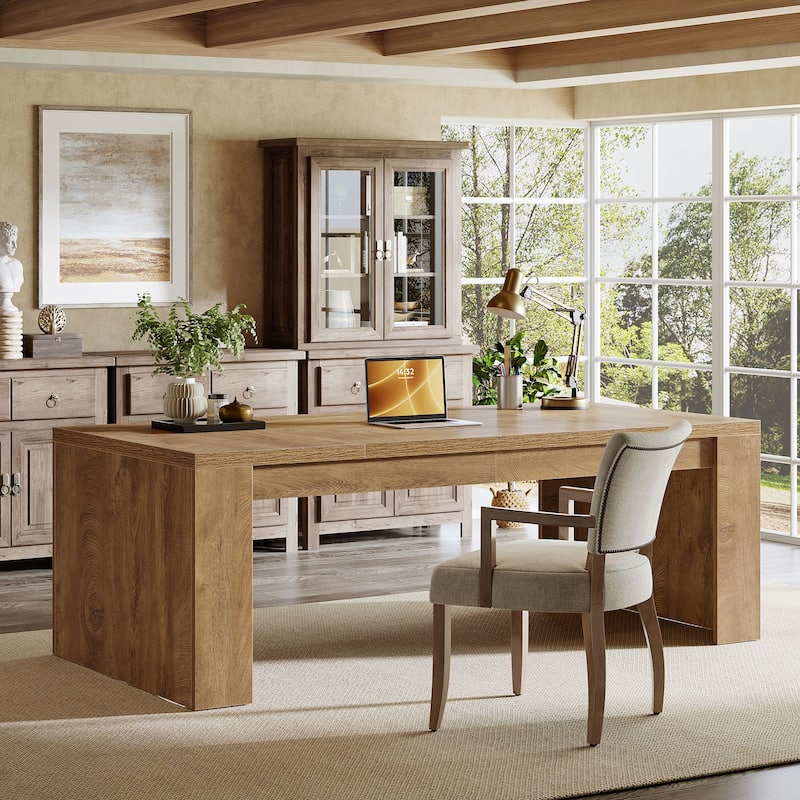 70.9" Wood Computer Desk, Executive Office Desk, Home Office Writing Workstation Business Accent Desk