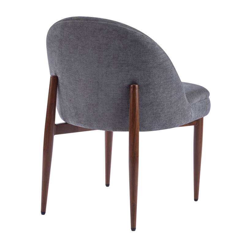 Roomfitters Modern Fabric Upholstered Dining Chair with Iron Legs, Comfortable Padded Accent Seating for Home Dining, Grey