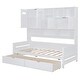 preview thumbnail 11 of 17, Modern Twin Size Kids Bed Daybed, All-in-One Cabinet Bed with 2 Drawers,White