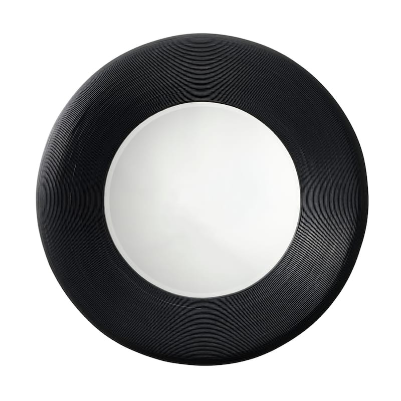 Jamie Young Paddock Bamboo Round Wall Mirror - Black Bamboo