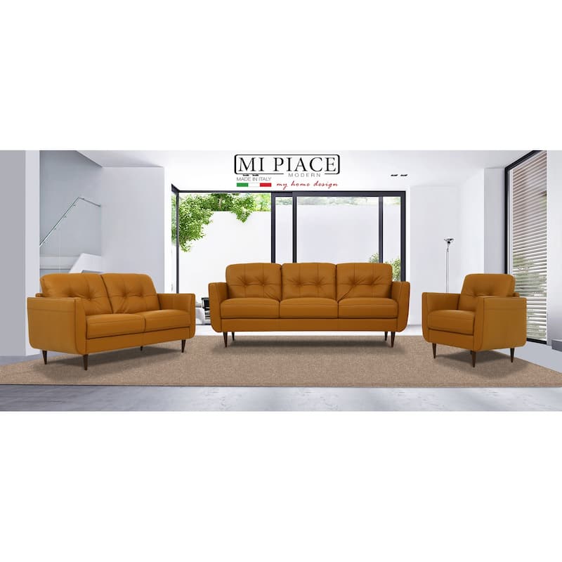 Gemma Camel Loveseat with Flared Arm