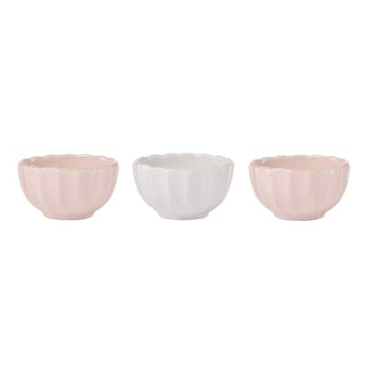 Lenox French Perle Scallop Mini Bowls, Set of 3 - 3.94" Round