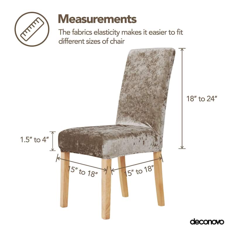 Deconovo Velvet Stretch Polyester Chair Slipcovers Set of 2