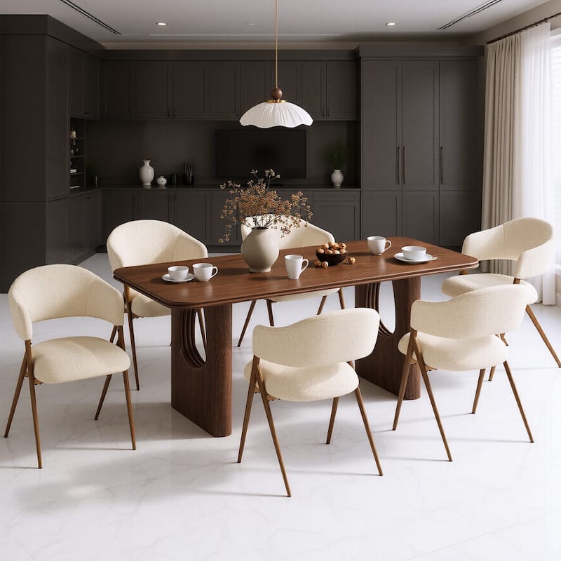 RENEWLINE Reclining Dining Chairs with 135° Tilt(Set of 2/4/6),18.9" Wide Ergonomic Seat for Home Office Cafe - Set of 6 - Beige