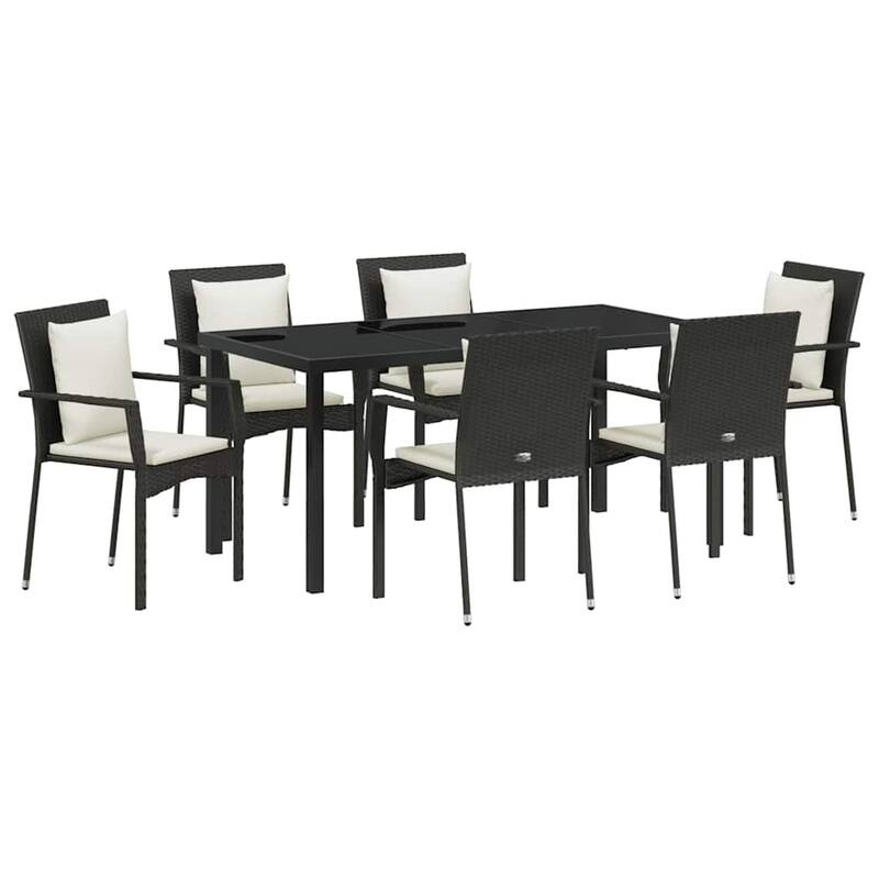vidaXL Garden Dining Set with Cushion Poly Rattan