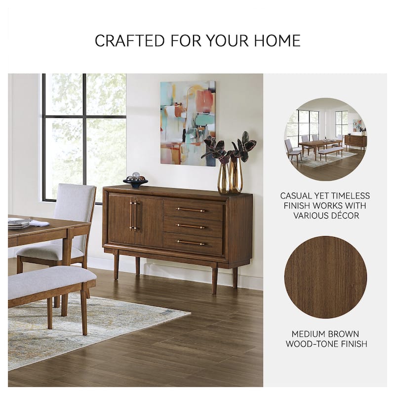 Signature Design by Ashley Lyncott Brown Dining Server - 56.13" W x 18" D x 36.25" H