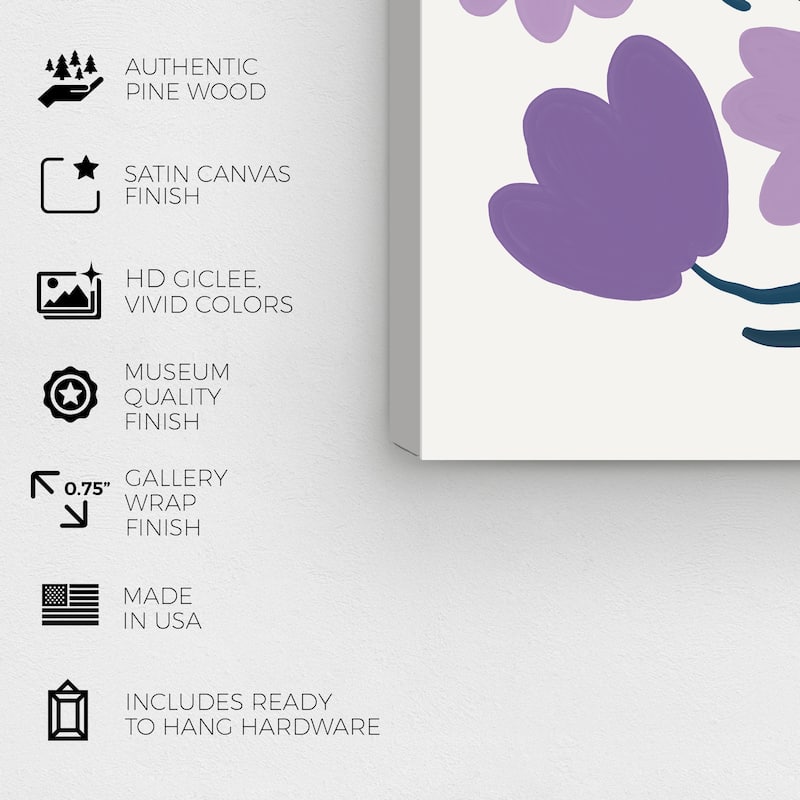 Wynwood Studio Canvas Typography and Quotes The Purple Abundance Purple and Modern & Contemporary Wall Art Canvas Print