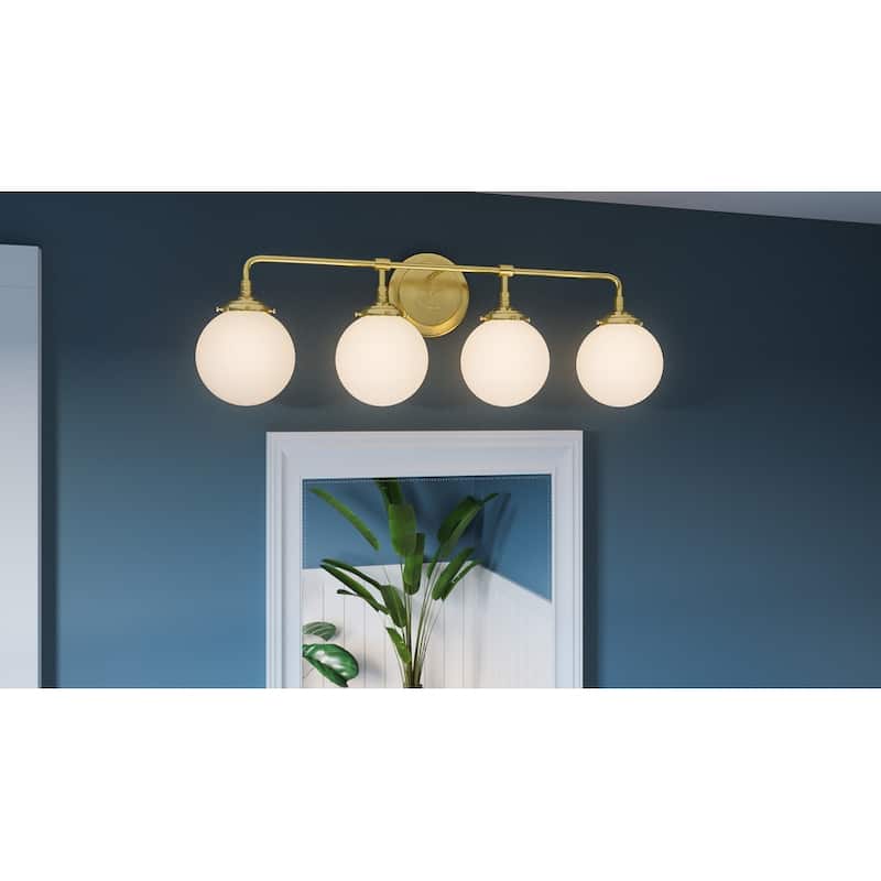 Landry 4-Light Bathroom Vanity Light in Satin Brass