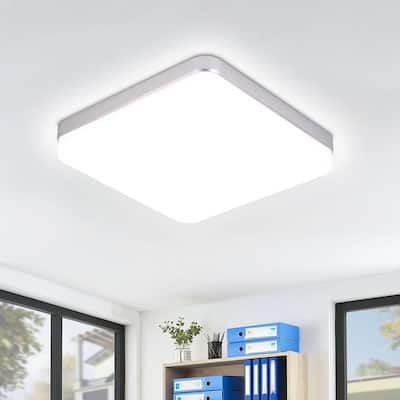 24Watts Square Selectable LED Flush Mount Ceiling Light for Dining Room Living Room Bedroom Kitchen - 7.08"Dx1.57H"