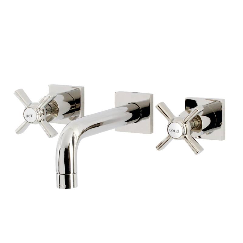 Millennium Two-Handle 3-Hole Wall Mount Bathroom Faucet - Polished Nickel