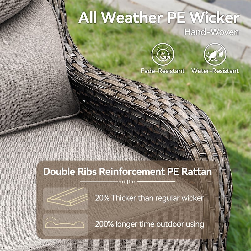 Pocassy 30 In Outdoor Fire Pits with Patio Swivel Glider Chari Set.