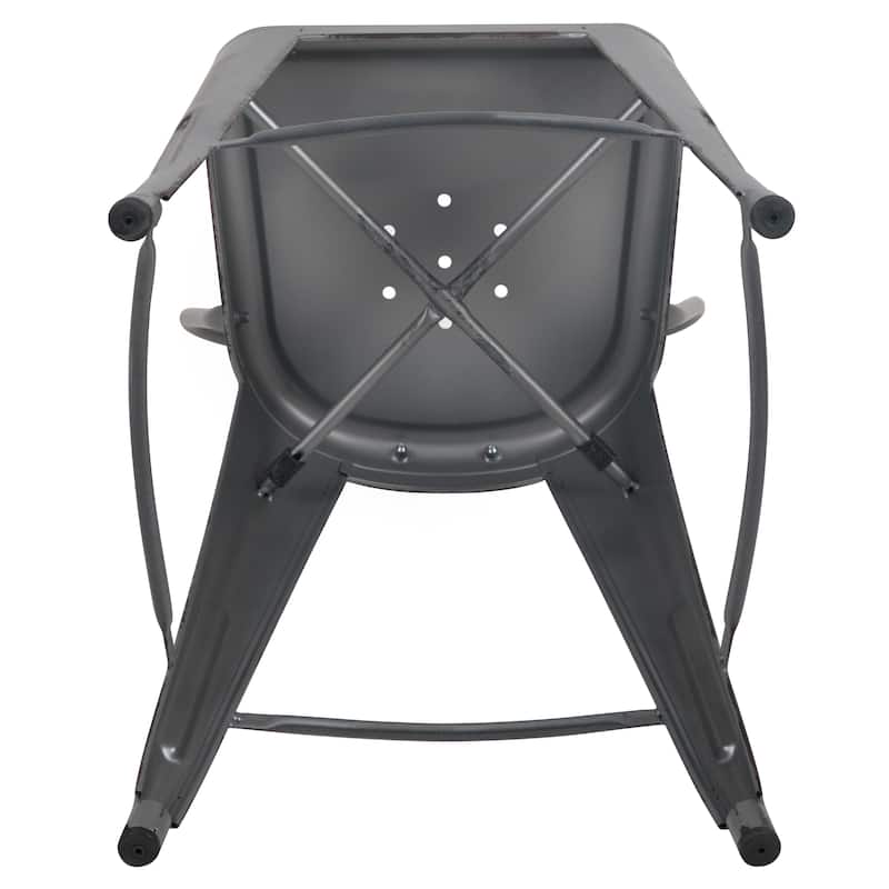 Distressed Metal Indoor/ Outdoor 24-inch Counter Stools (Set of 4)