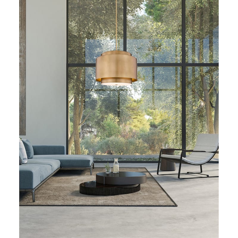 Z-Lite 739P32 Harlech 4 Light 33" Wide Drum Chandelier