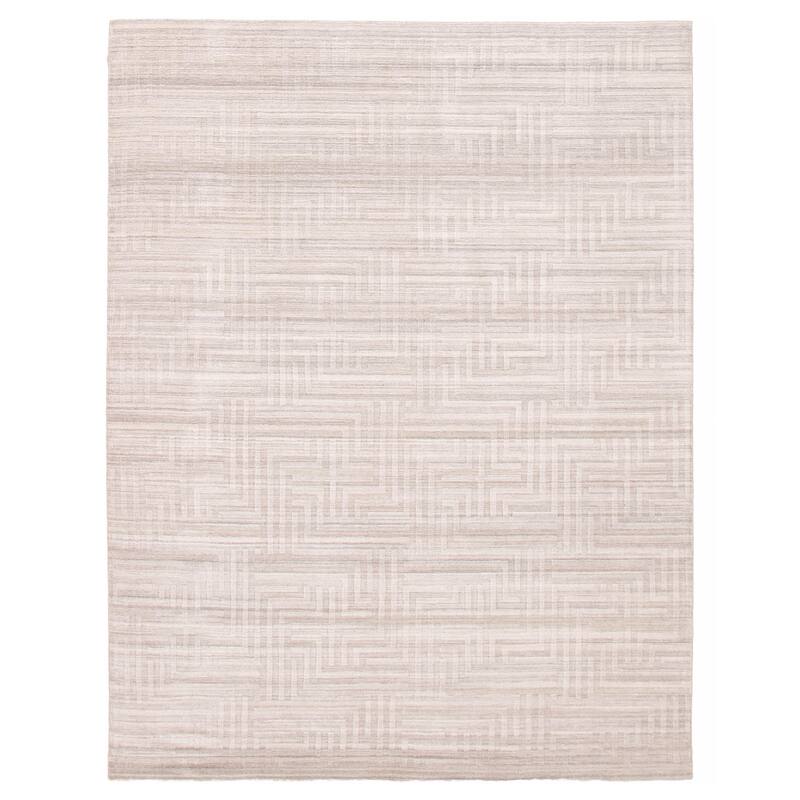 ECARPETGALLERY Hand Loomed Kashkuli Gabbeh Grey Wool Rug - 7'8 x 10'0 - Light Grey - 7'8 x 10'0