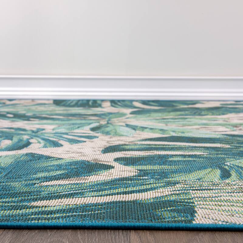 World Rug Gallery Contemporary Tropical Floral Indoor/Outdoor Area Rug